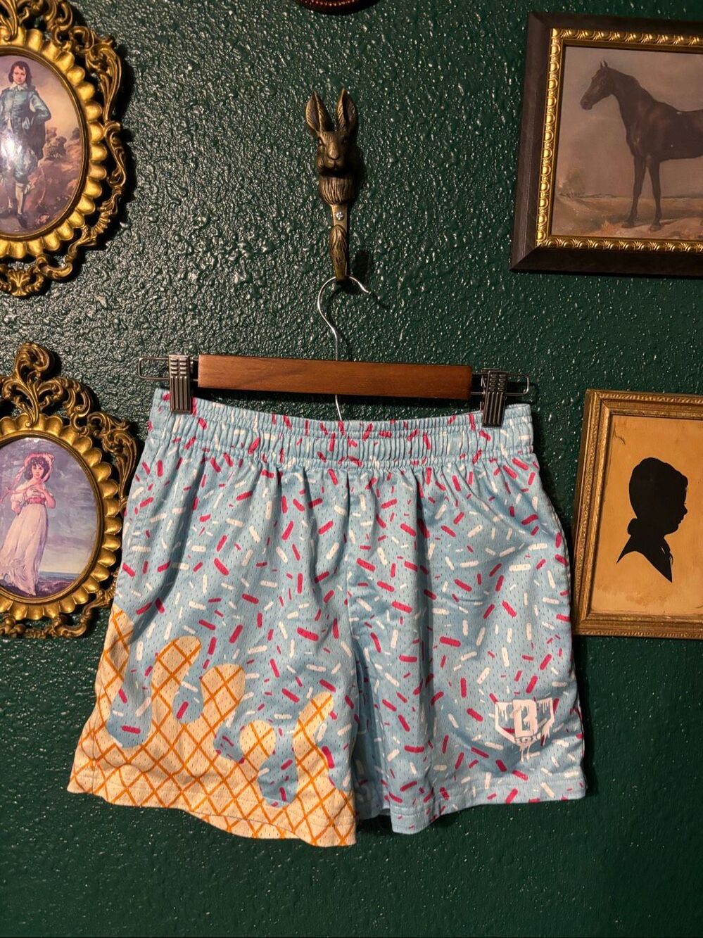 Baseball Lifestyle Blue Ice Cream Shorts Sz Youth Large